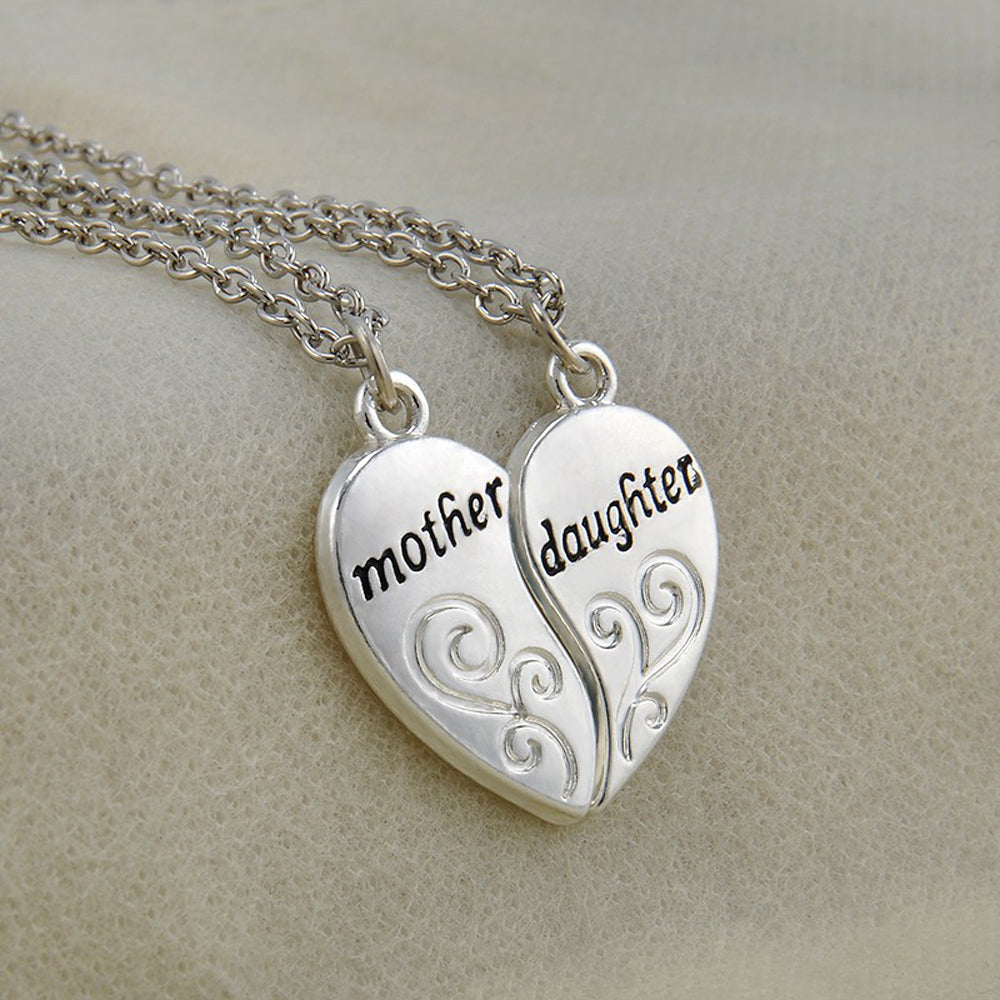 Mother Daughter Heart Necklace