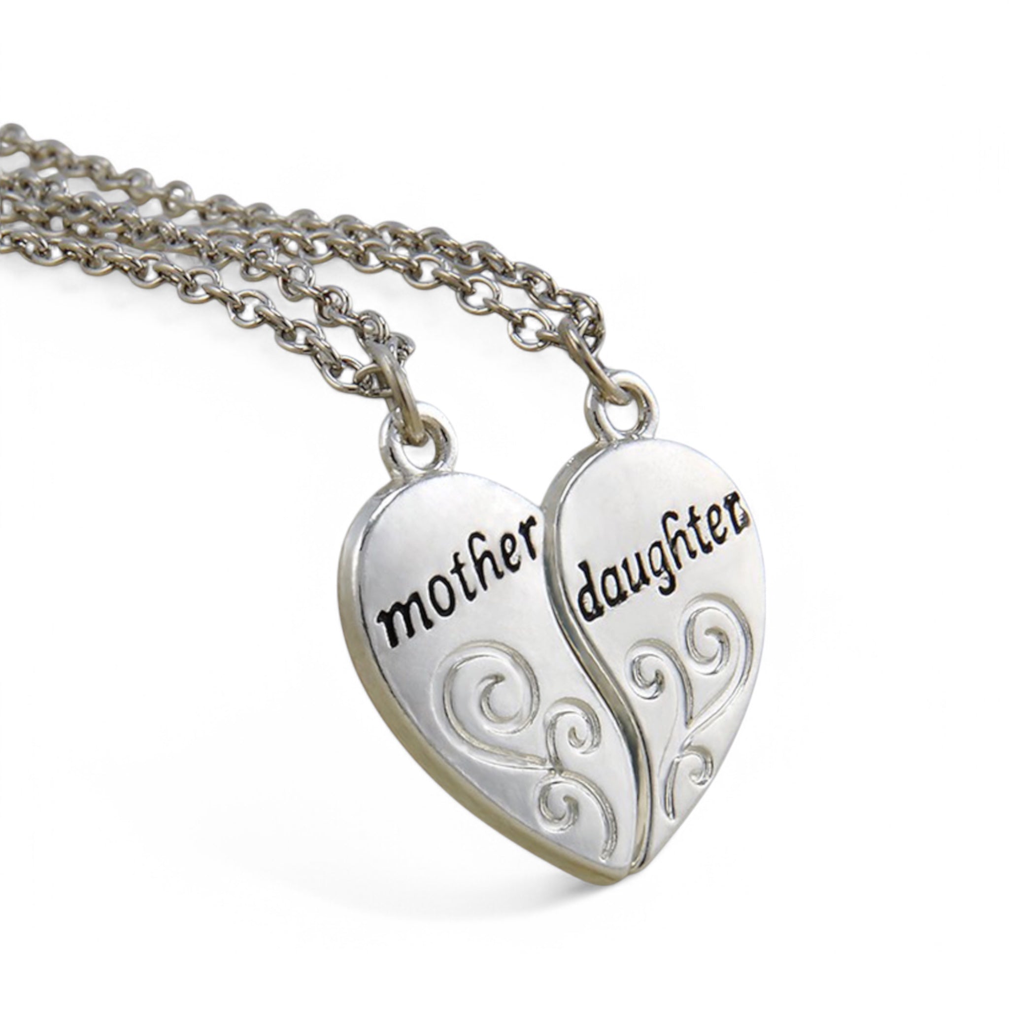 Mother Daughter Heart Necklace
