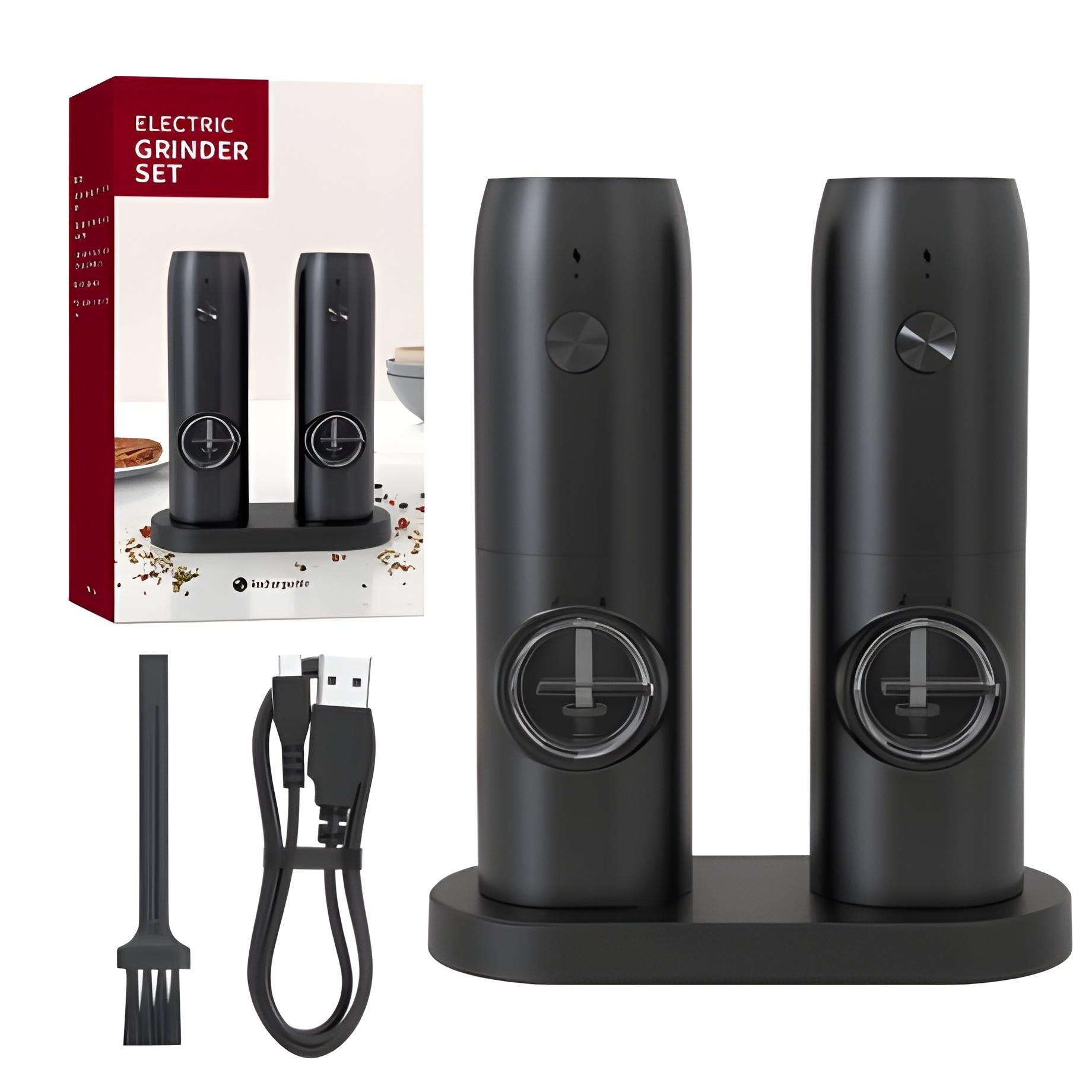 Electric Salt and Pepper Grinder Set